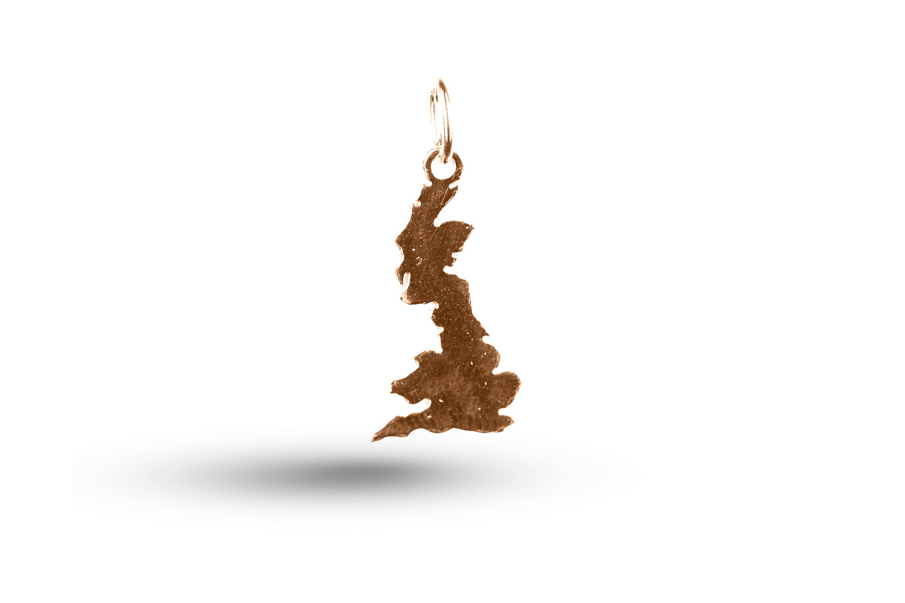 Rose gold Map of Britain charm.