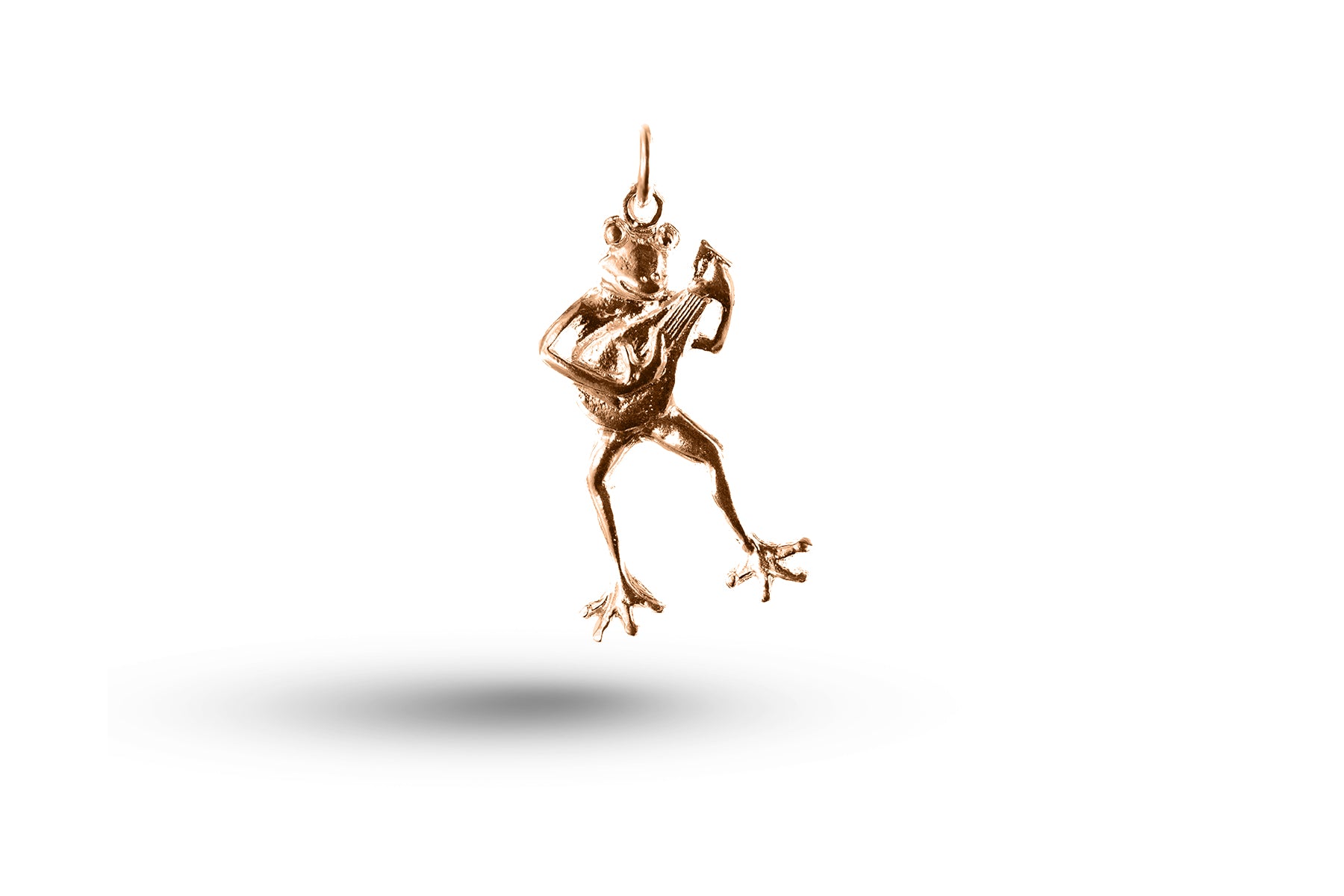Rose gold Frog and Guitar charm.