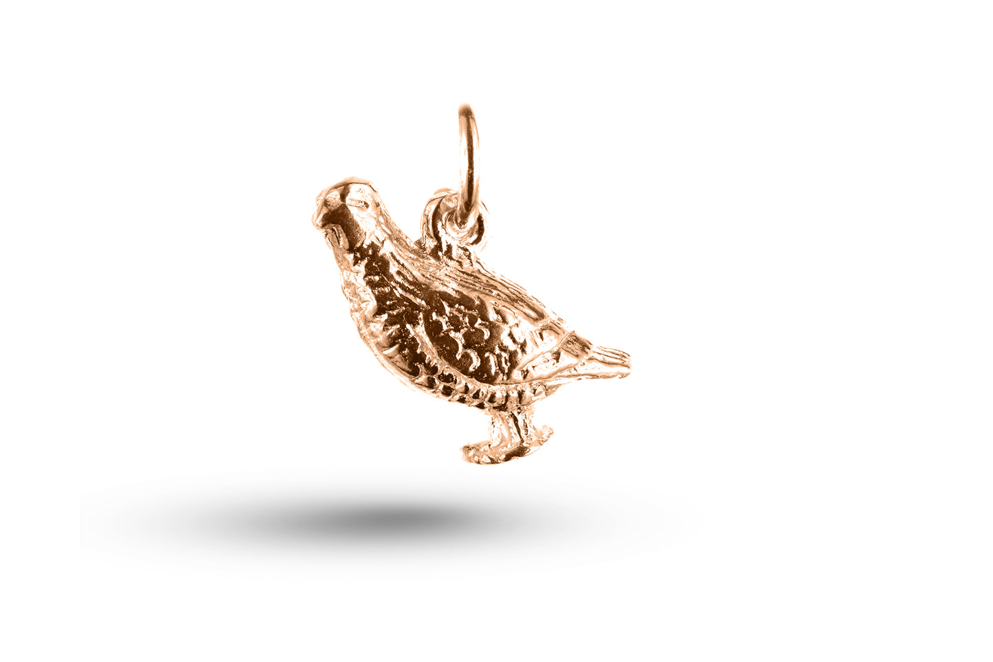 Rose gold Standing Grouse charm.