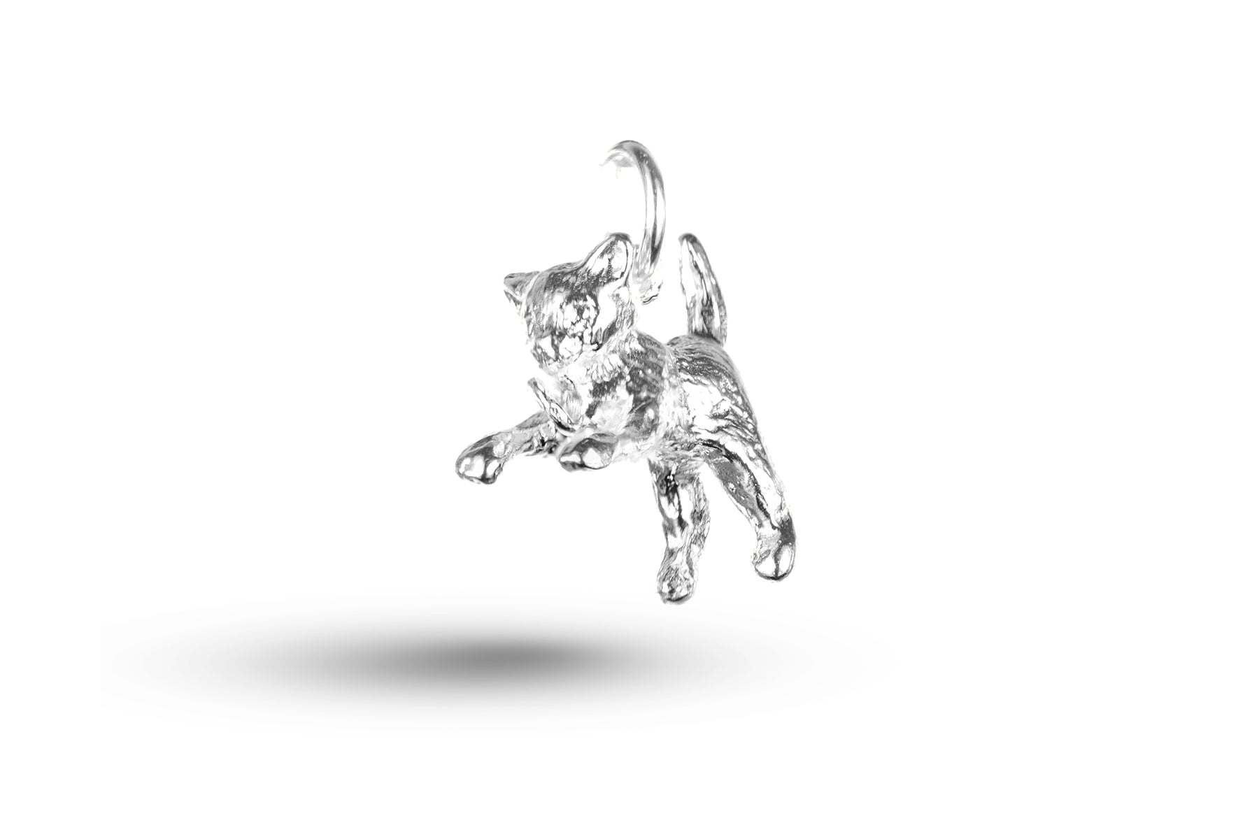 Luxury white gold Cat and Mouse charm.