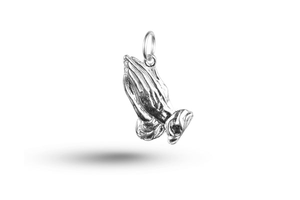 White gold Praying Hands charm.