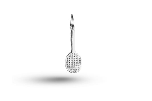 White gold Plain Tennis Racket charm.