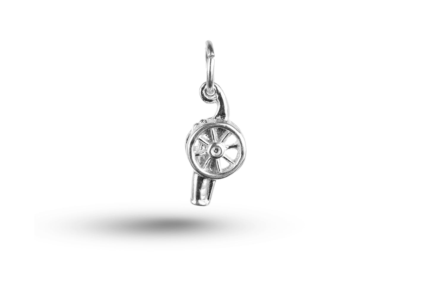 White gold Cannon charm.
