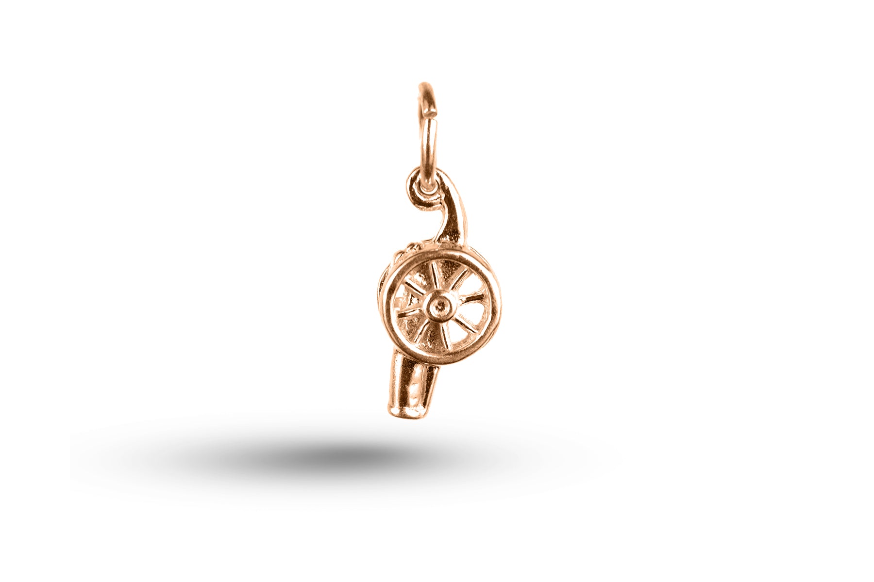 Rose gold Cannon charm.