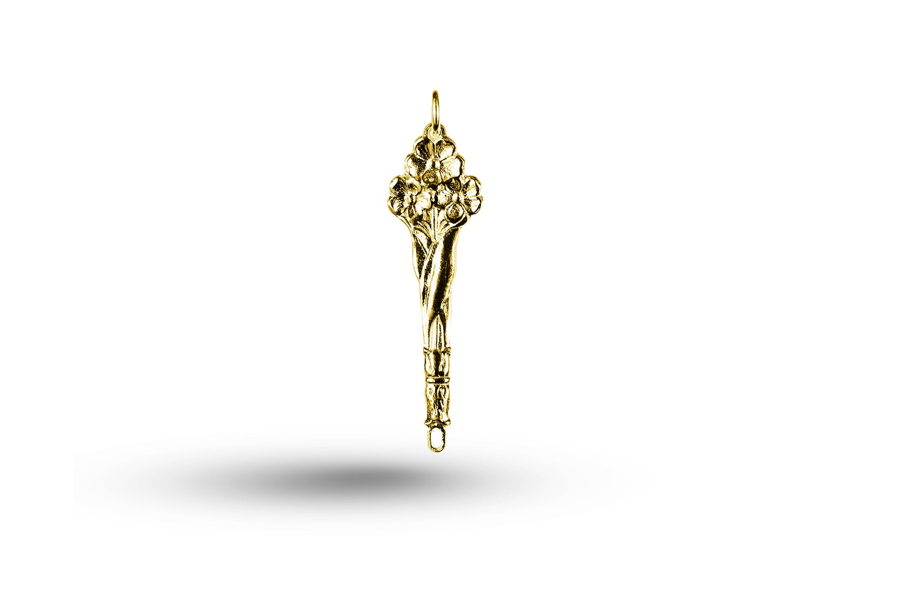 Luxury yellow gold Art Nouveau bunch of flowers charm.
