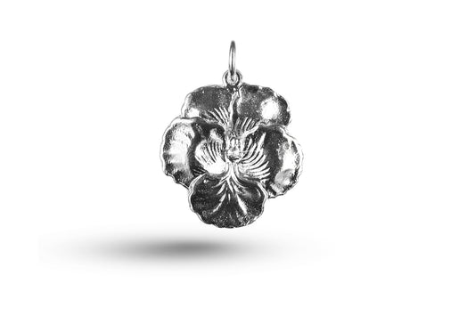 Luxury white gold Art Nouveau pansy charm.