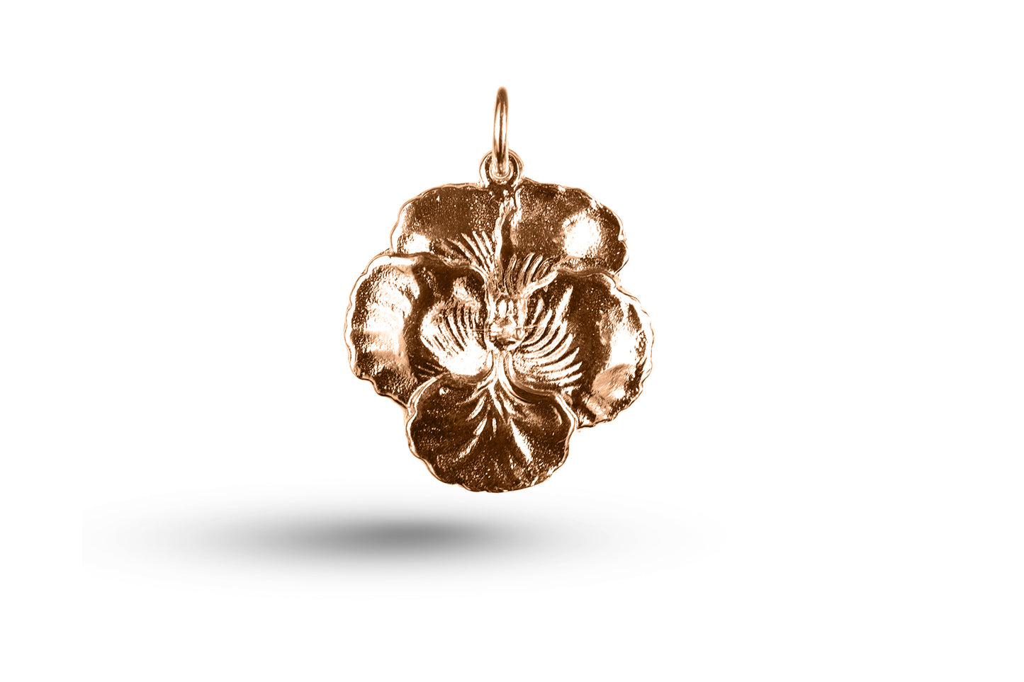 Luxury rose gold Art Nouveau pansy charm.