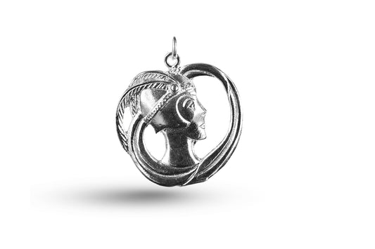 Luxury white gold Art Nouveau flapper charm.