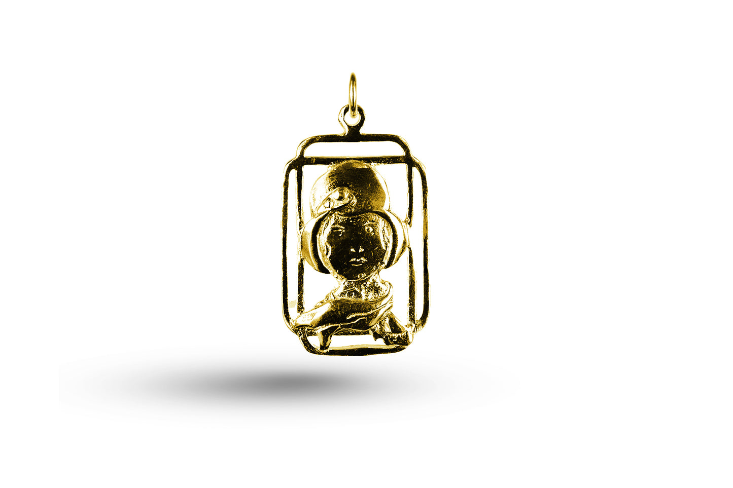 Luxury yellow gold Art Nouveau lady charm.