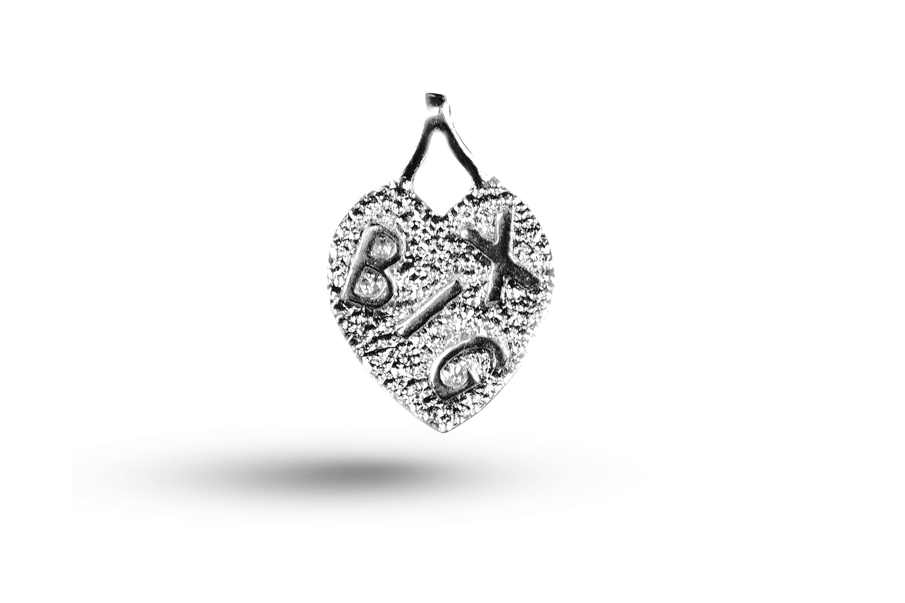 Luxury white gold big kiss charm.