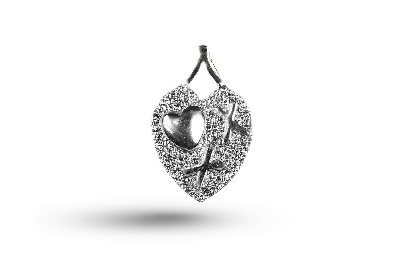 White gold Heart and Kisses charm.