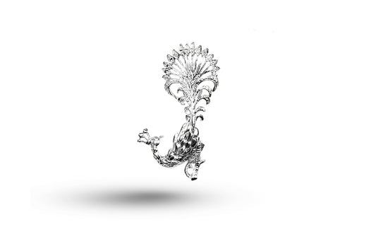 White gold Fancy Peacock charm.