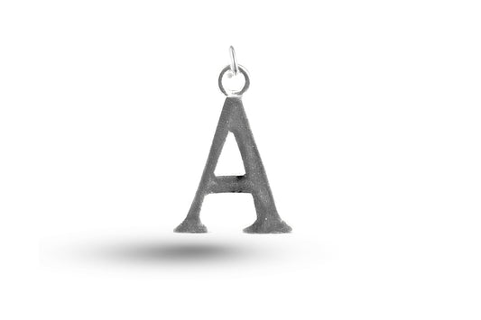 Large White Gold Alphabet Letter Charm