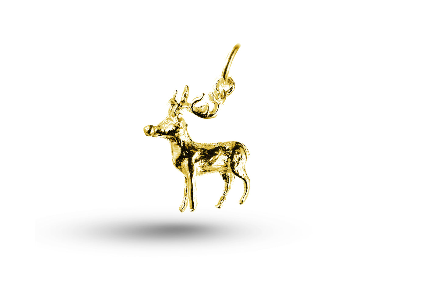 Yellow gold Rudolph Reindeer Christmas charm.