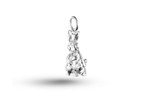 White gold Rabbit and Carrot charm.