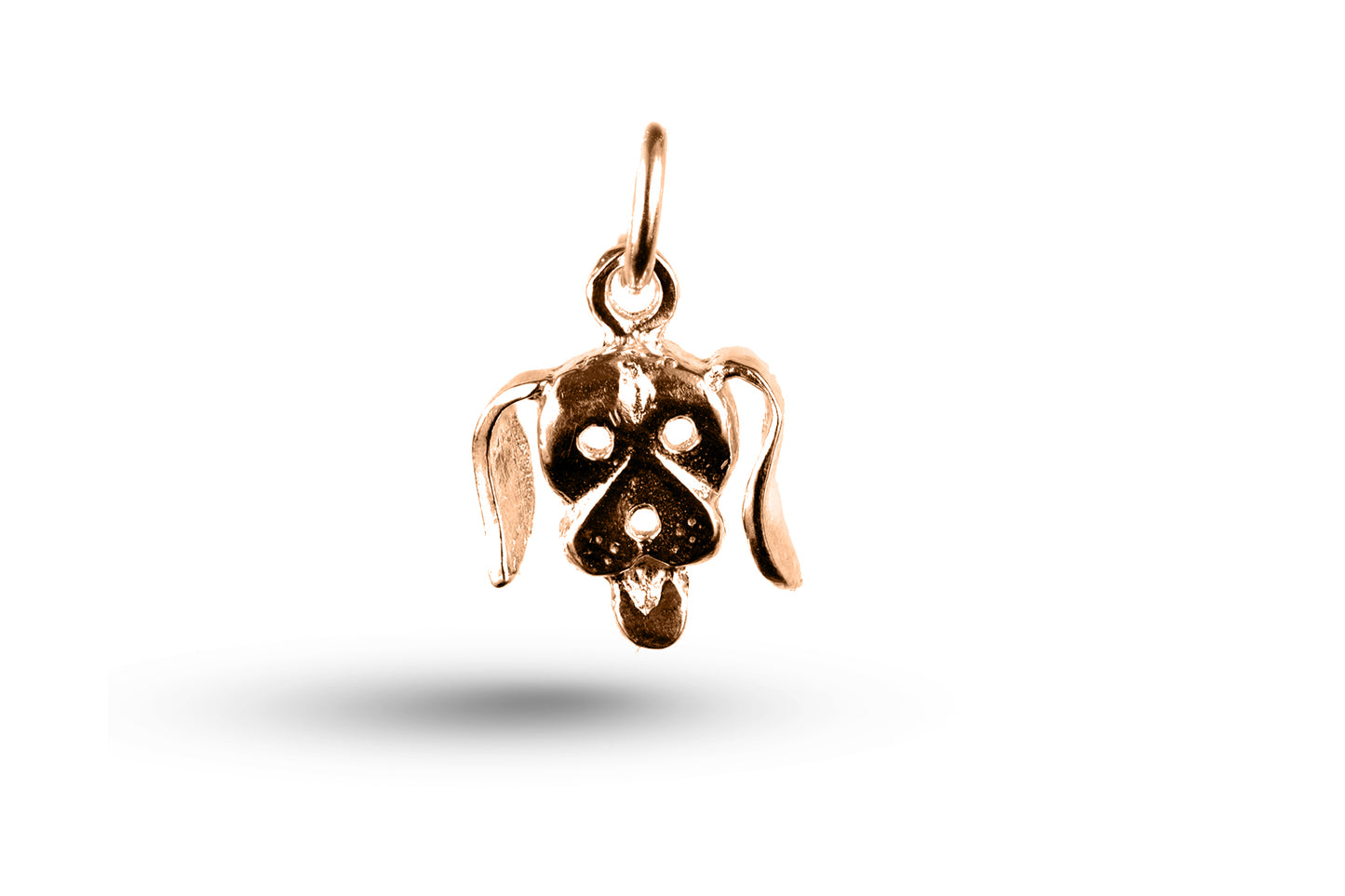 Luxury rose gold beagle dog charm.