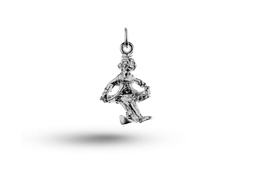 White gold Funny Clown charm.