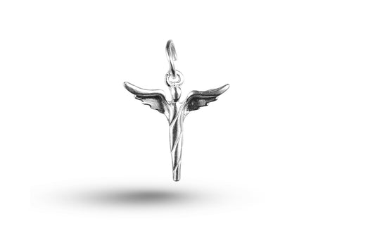 White gold Guardian Angel charm.