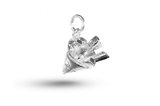 White gold Cone of Chips charm.