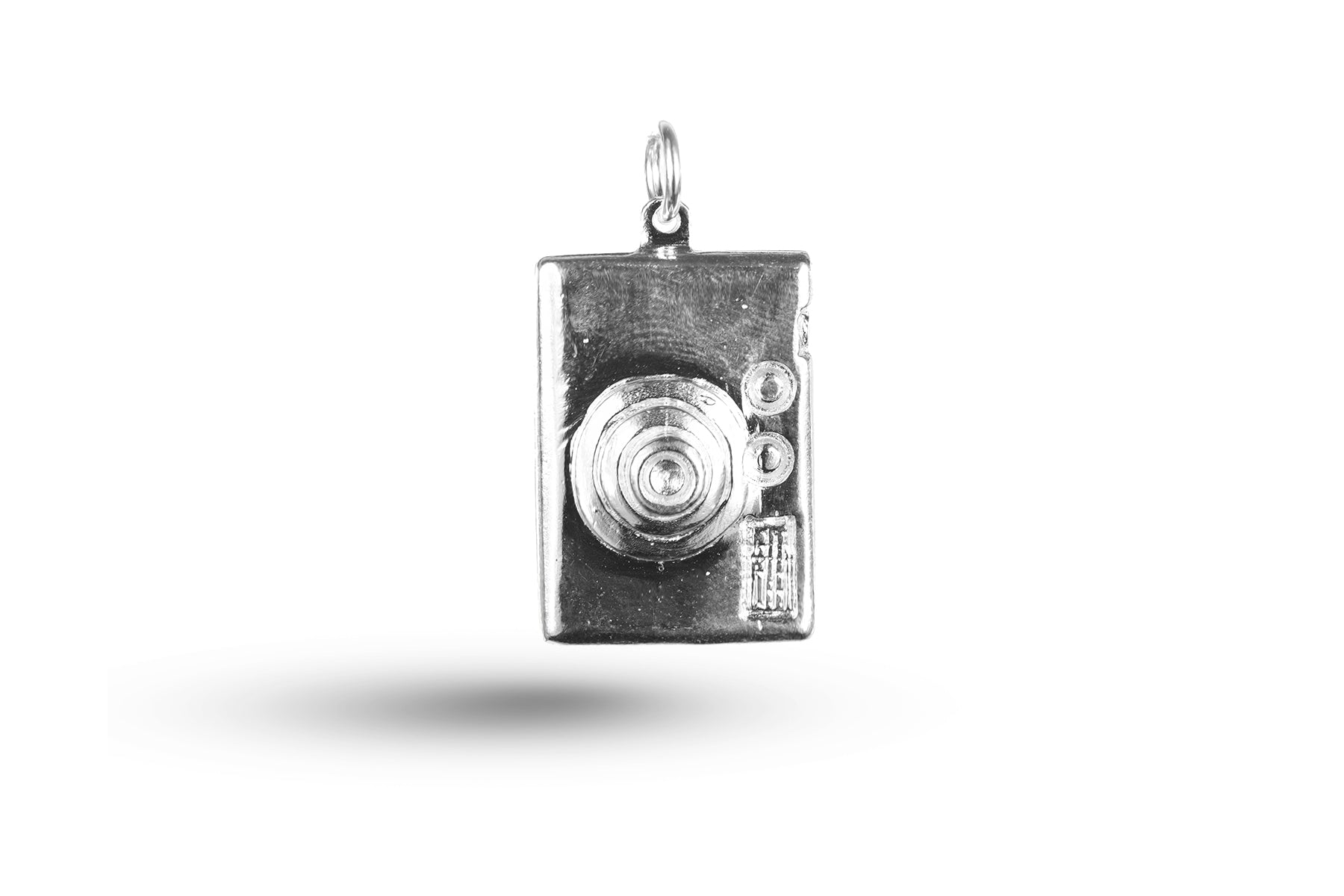 White gold Digital Camera charm.