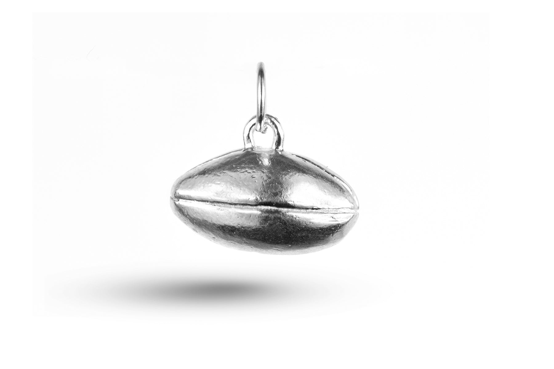 White gold Rugby Ball charm.