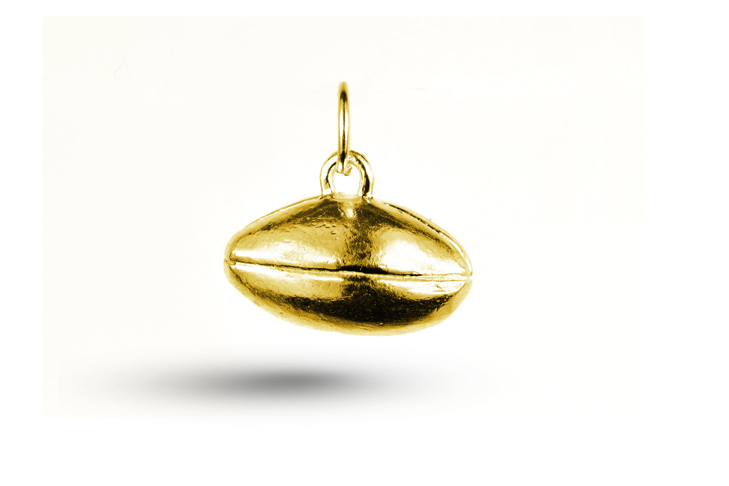 Yellow gold Rugby Ball charm.