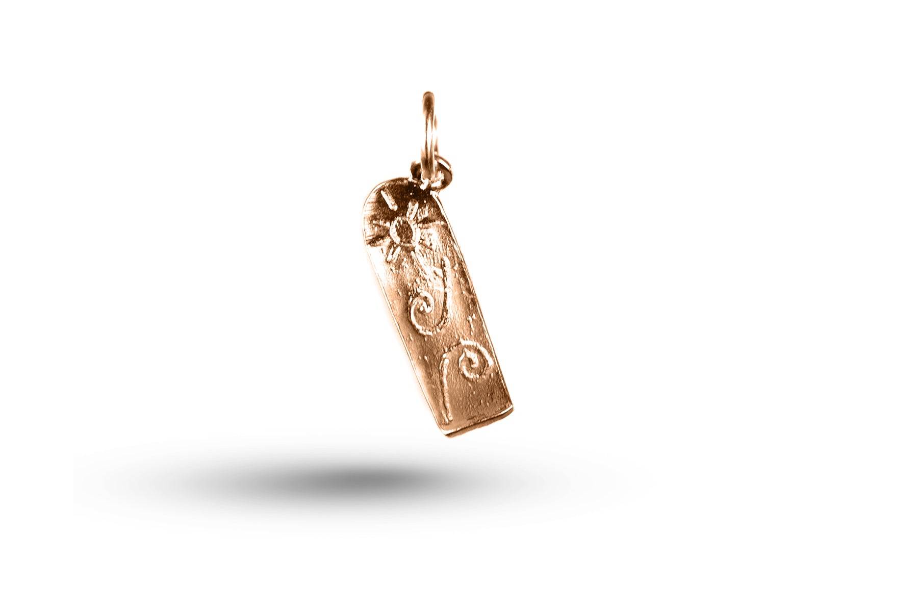 Rose gold Surfboard charm.