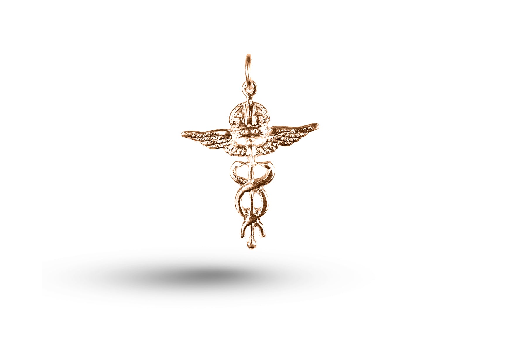 Rose gold Medical Emblem charm.
