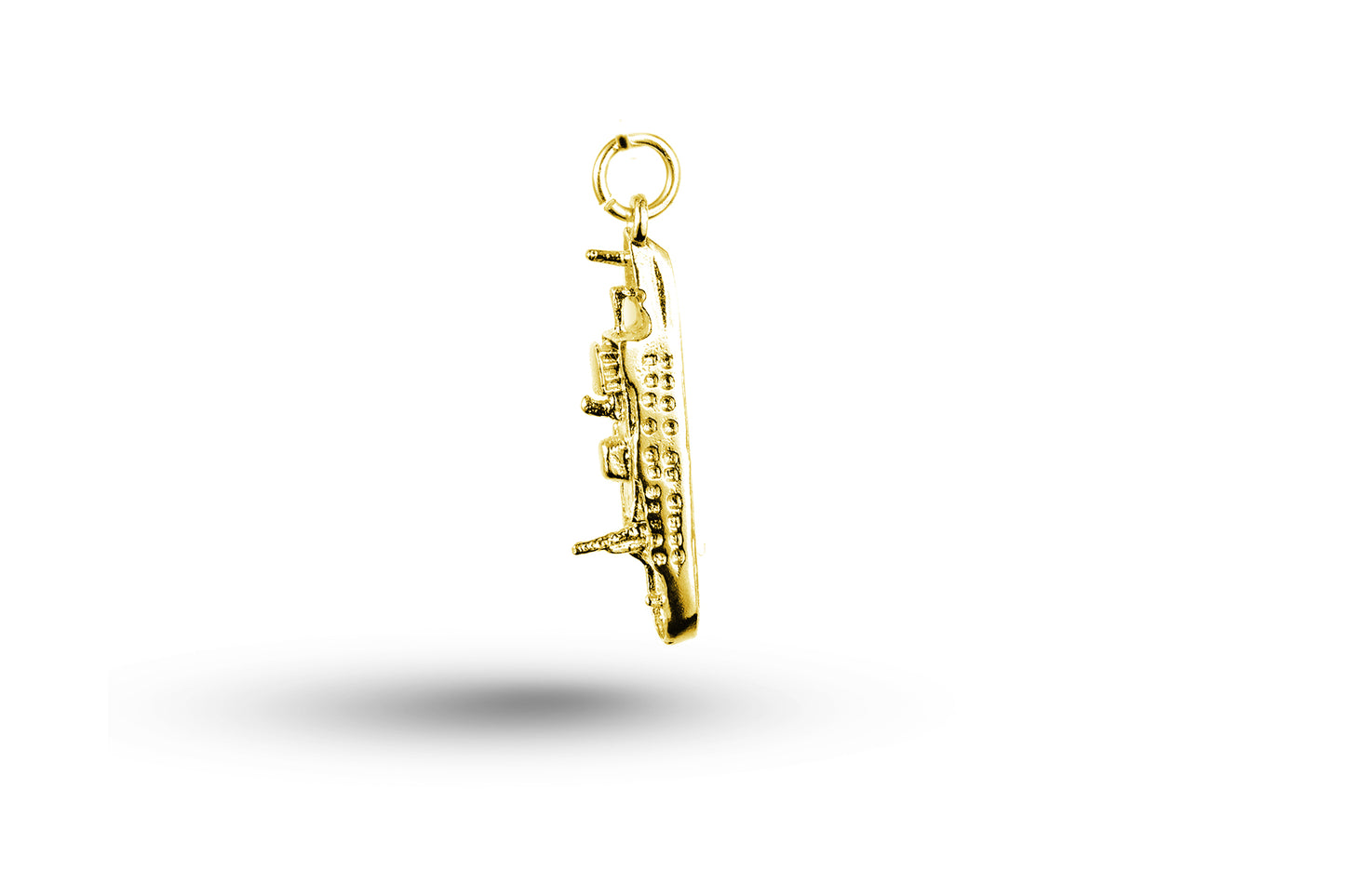 Yellow gold Car Ferry Boat charm.