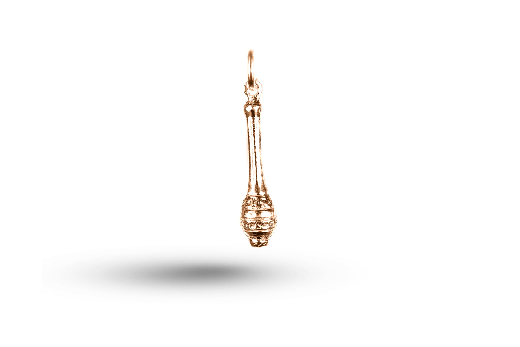 Luxury rose gold baby rattle charm.