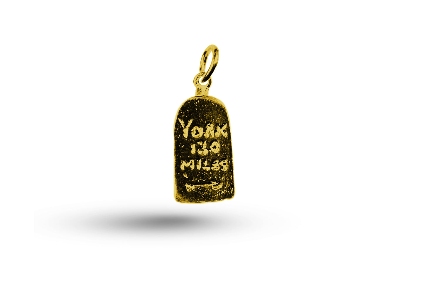 Yellow gold Milestone to York charm.