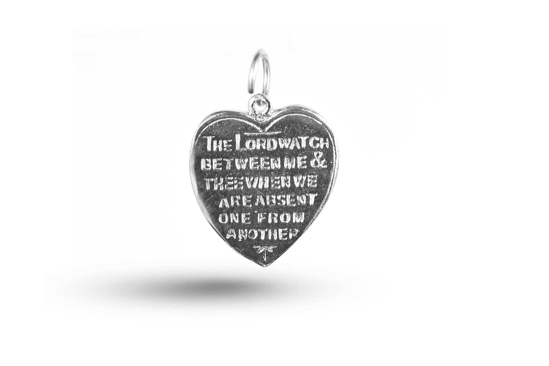 White gold Heart Prayer charm.