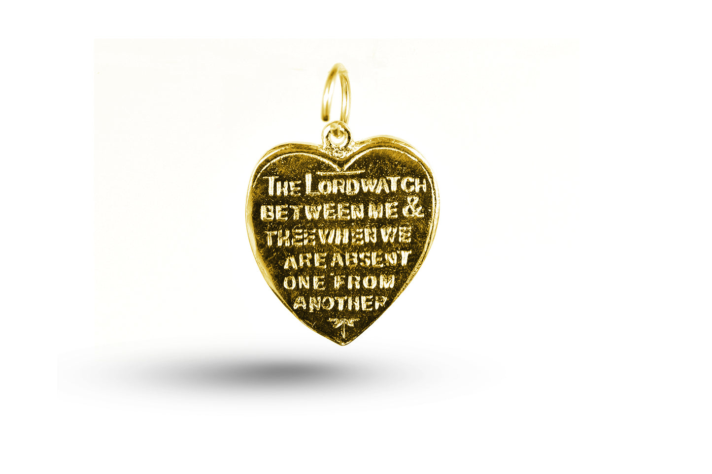 Yellow gold Heart Prayer charm.