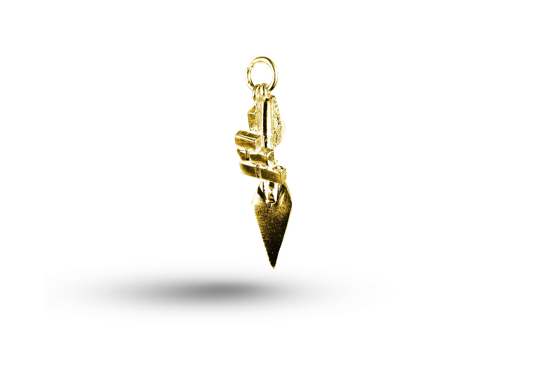 Yellow gold Trowel and Corner Building charm.