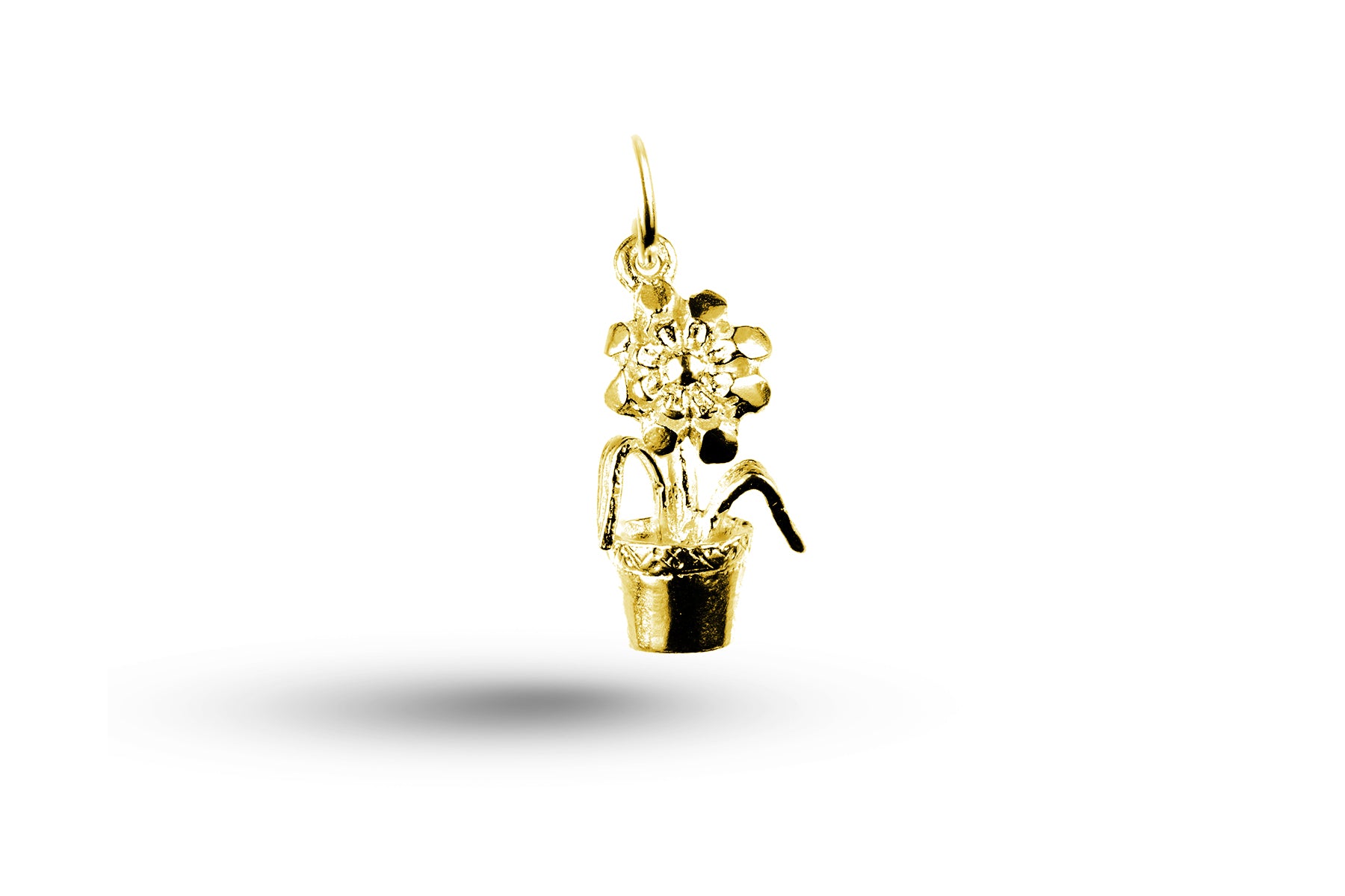 Yellow gold Flower in Pot charm.
