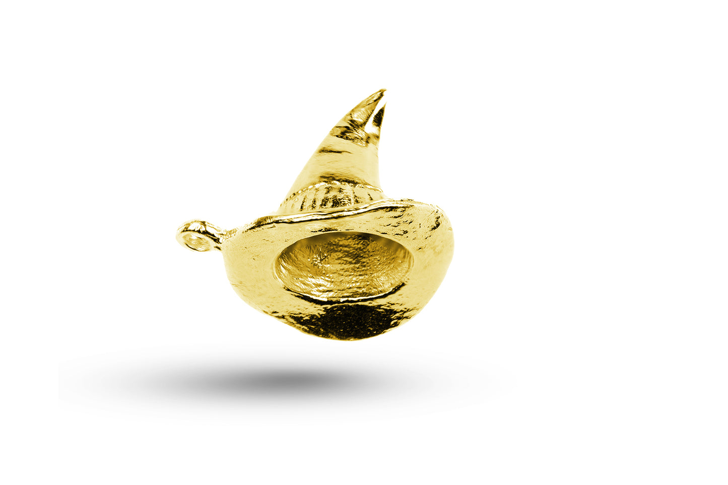 Yellow gold Witches Hat charm.