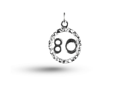White gold Eighty in Circle charm.