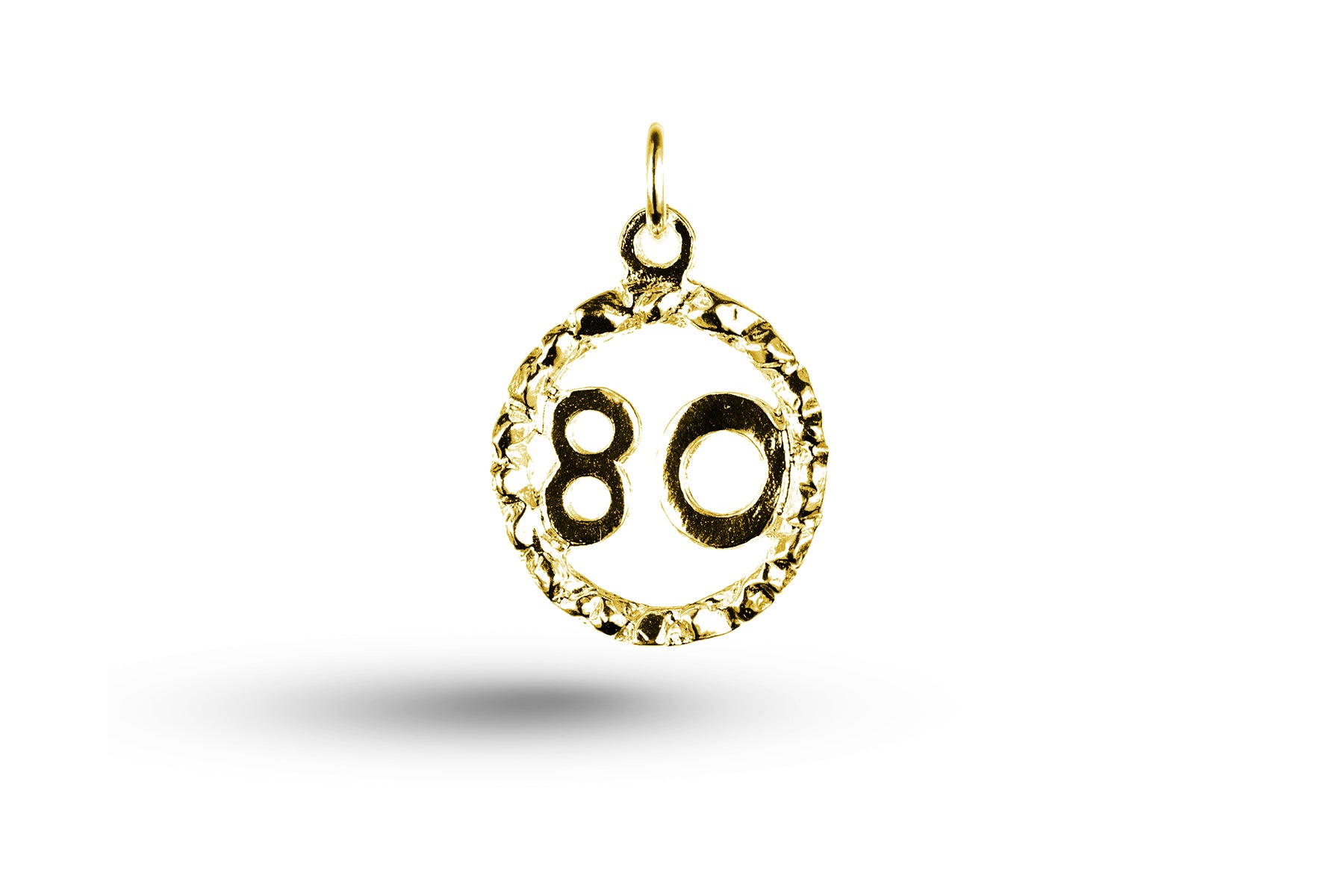 Yellow gold Eighty in Circle charm.