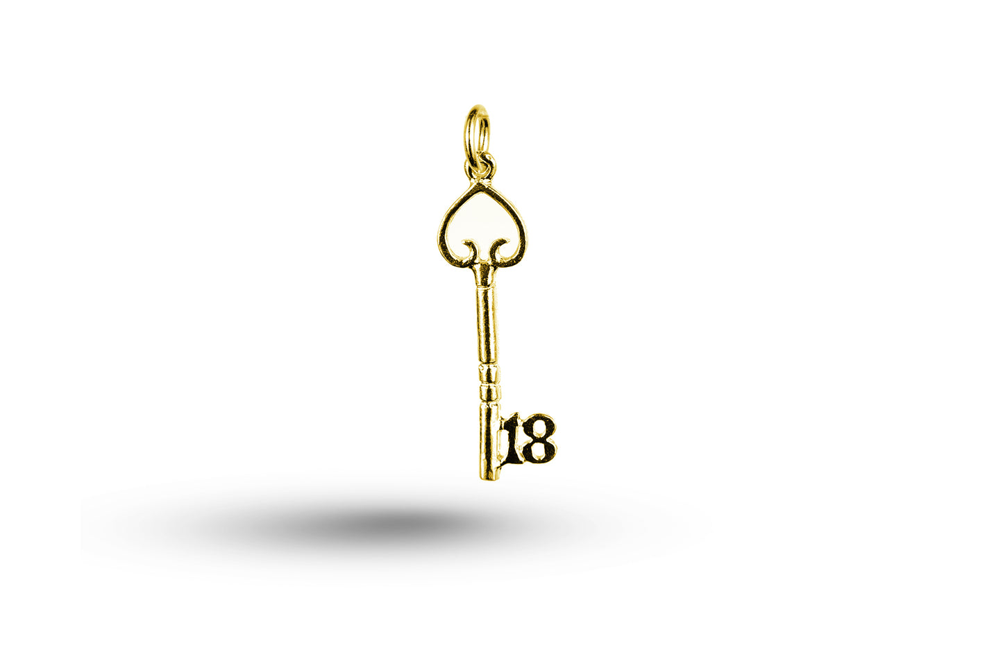 Luxury yellow gold Birthday 18 Door Key charm.
