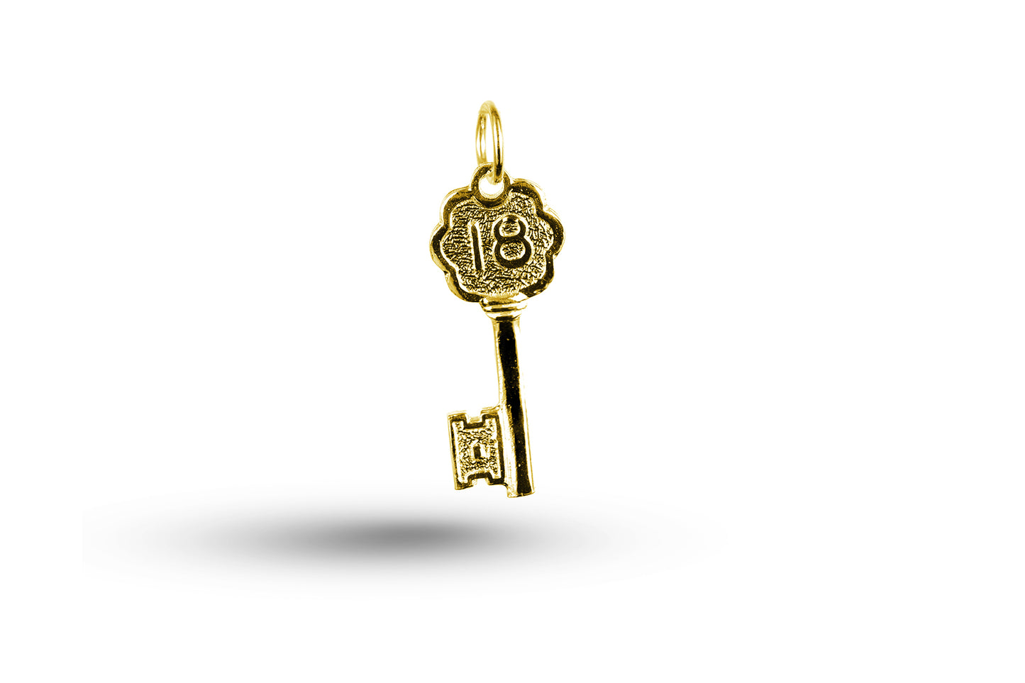 Yellow gold Birthday 18 Key charm.