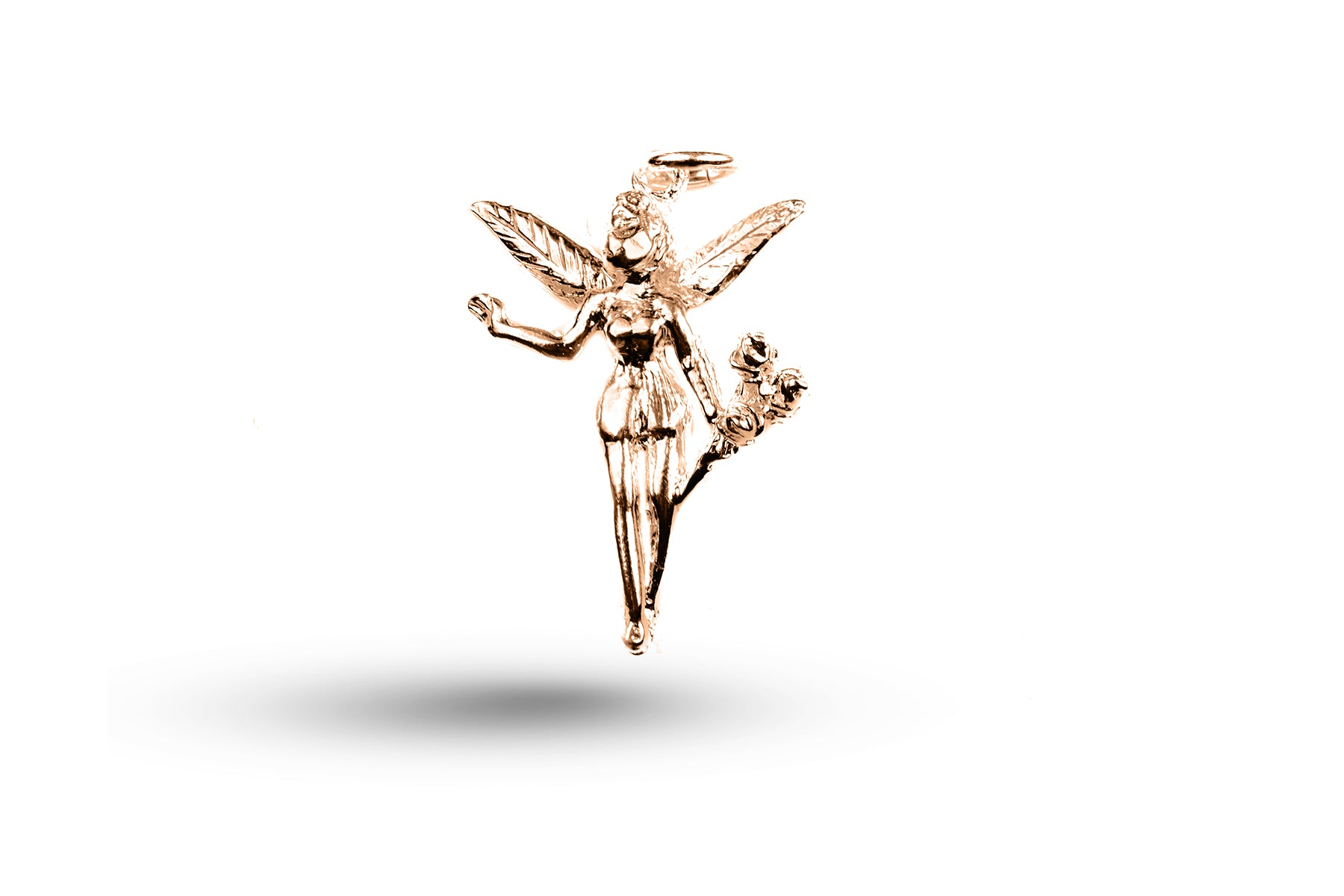 Rose gold Fairy with Roses charm.