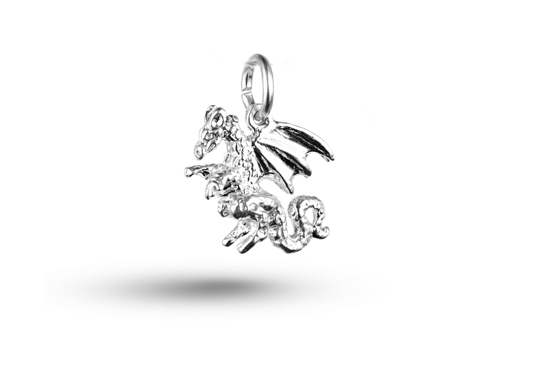 White gold Welsh Dragon charm.