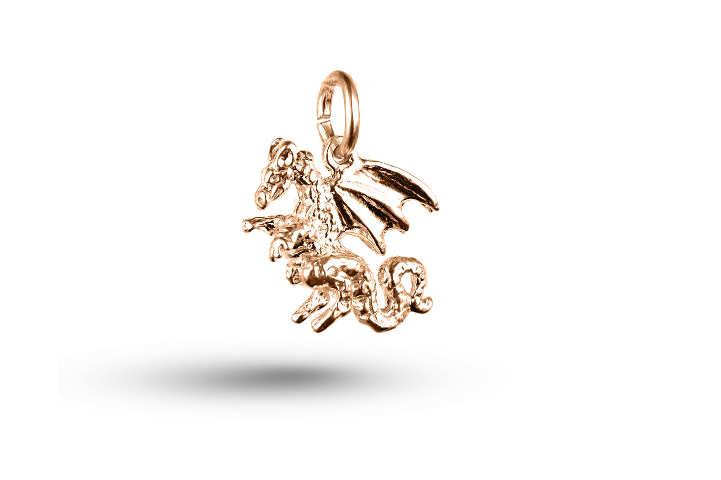 Rose gold Welsh Dragon charm.