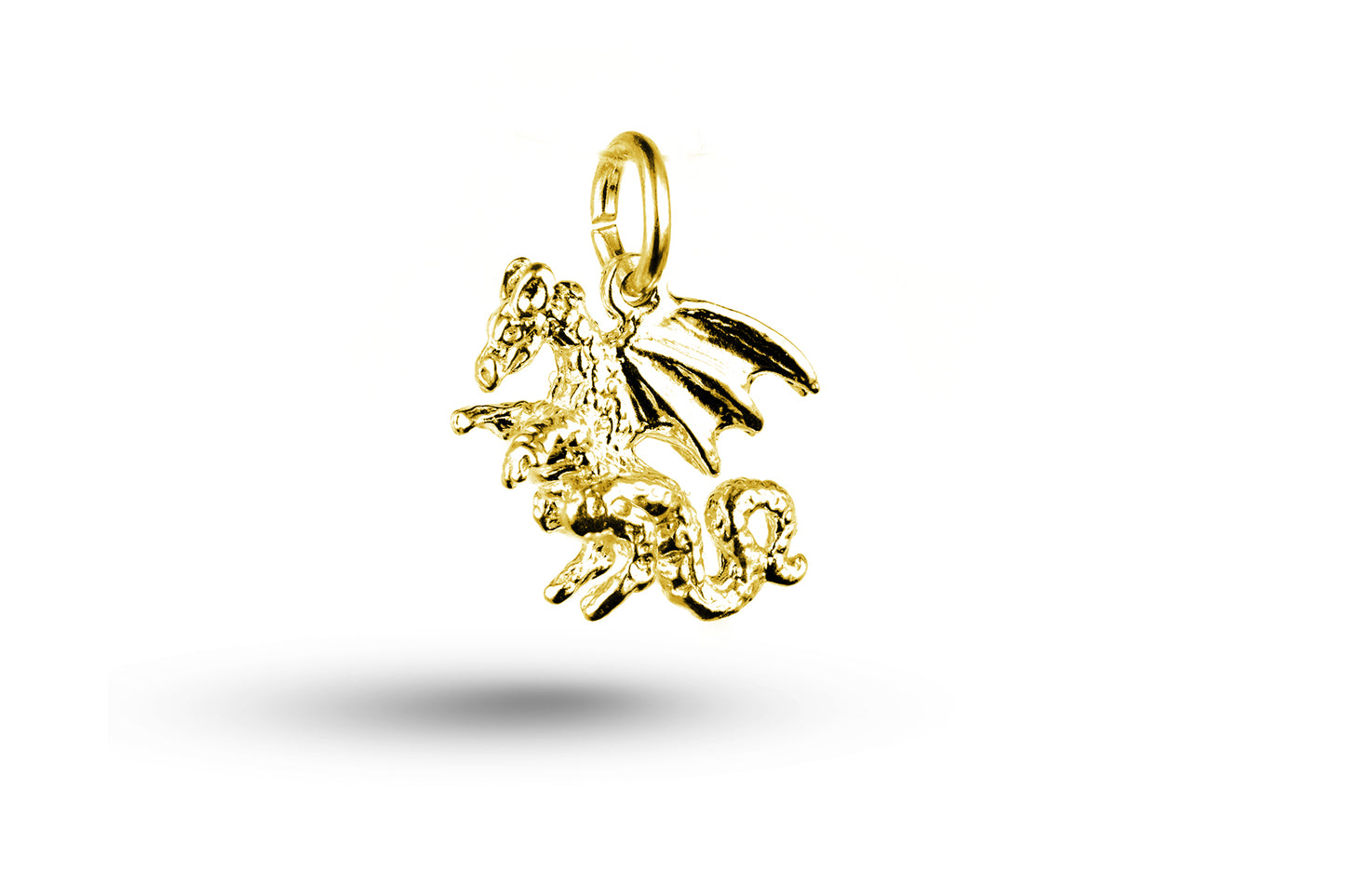 Yellow gold Welsh Dragon charm.