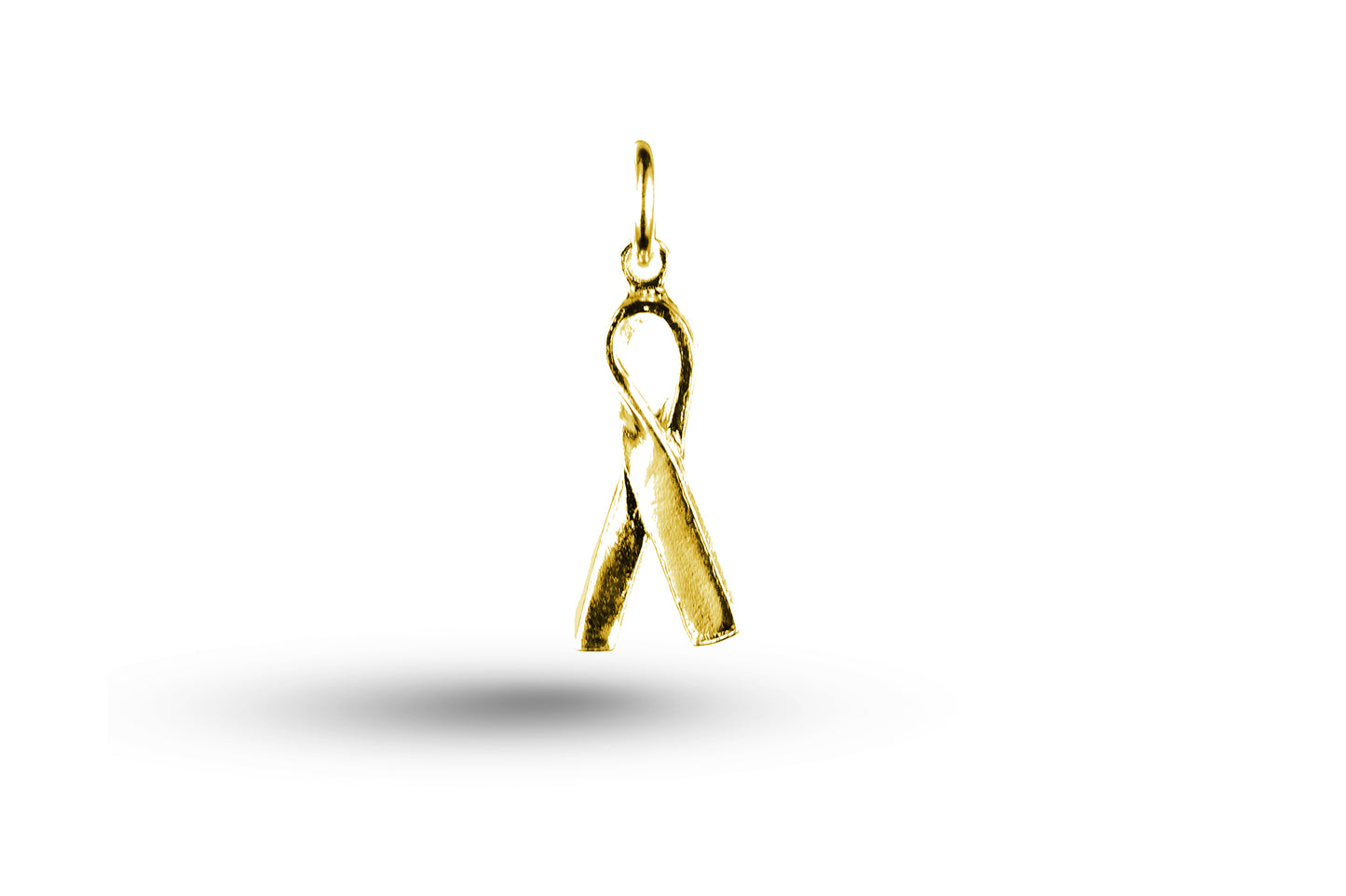 Luxury yellow gold Charity Ribbon charm.