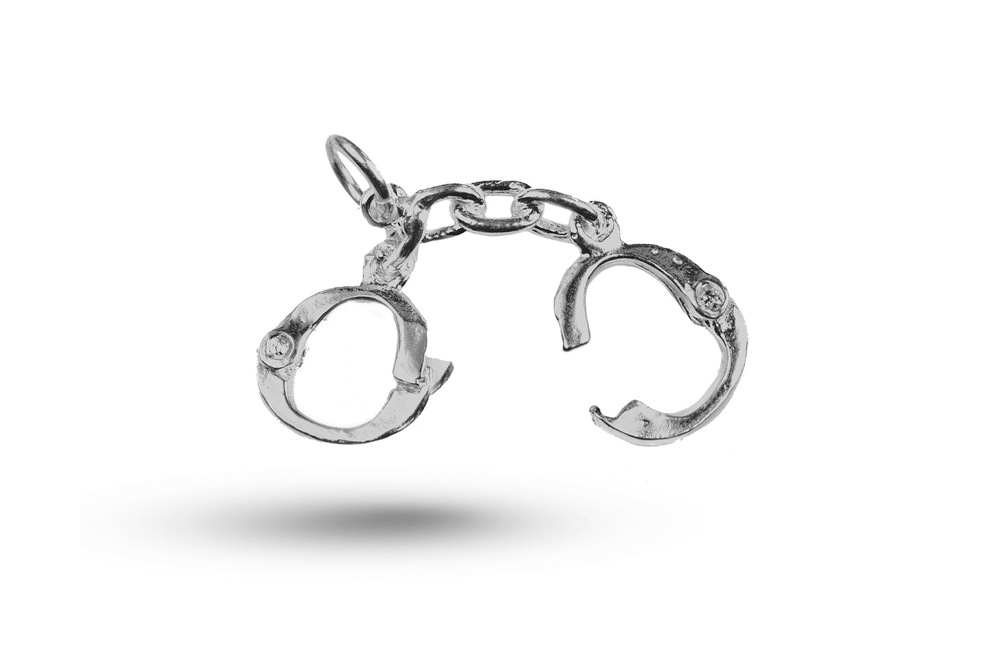 White gold Handcuffs and Keys charm.