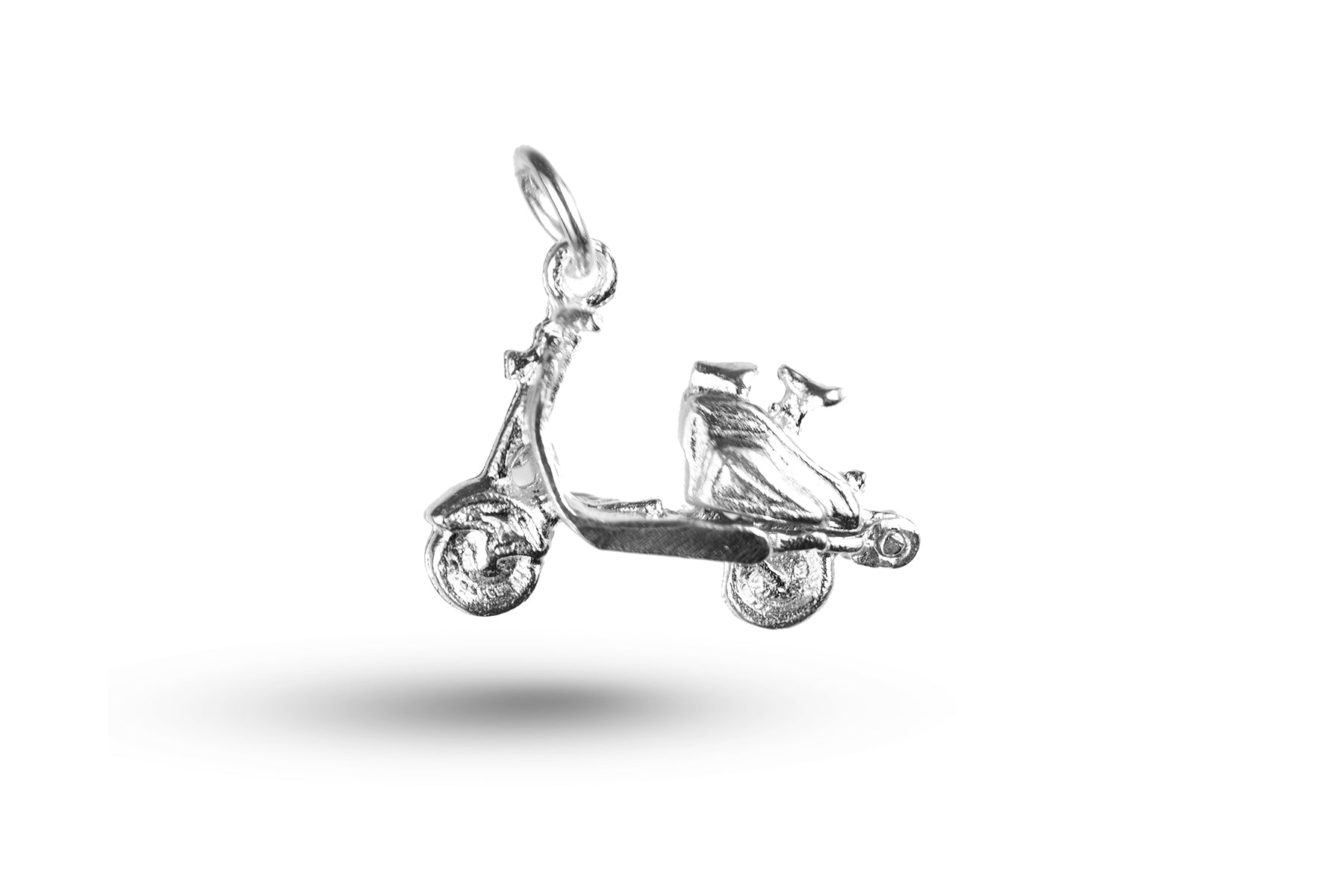 White gold Scooter with Lifting Seat charm.
