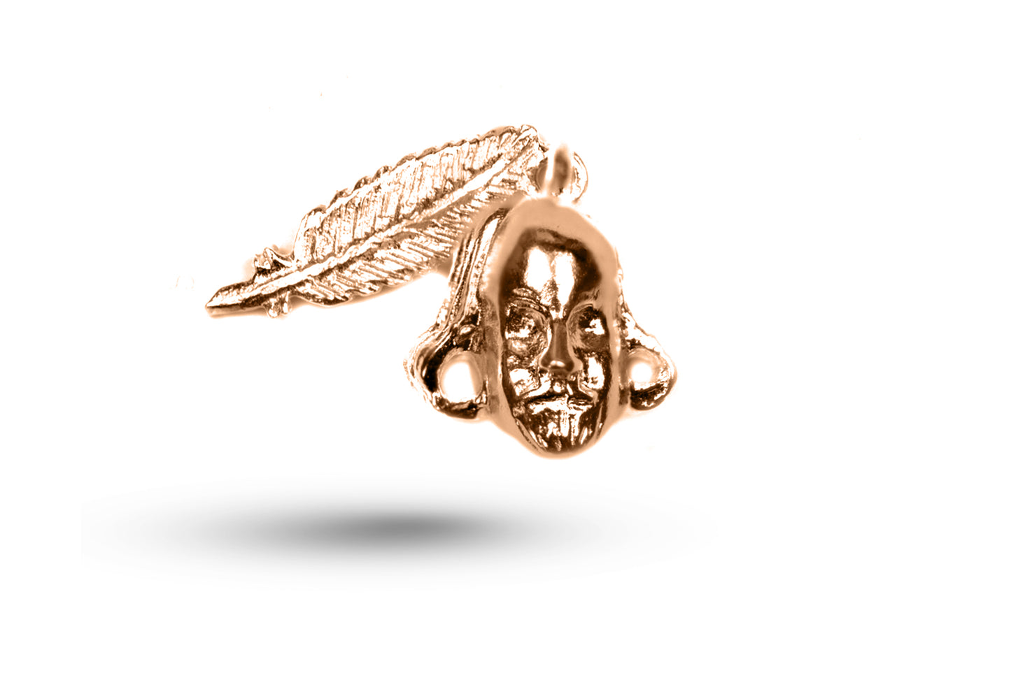 Rose gold William Shakespeare and Quill charm.