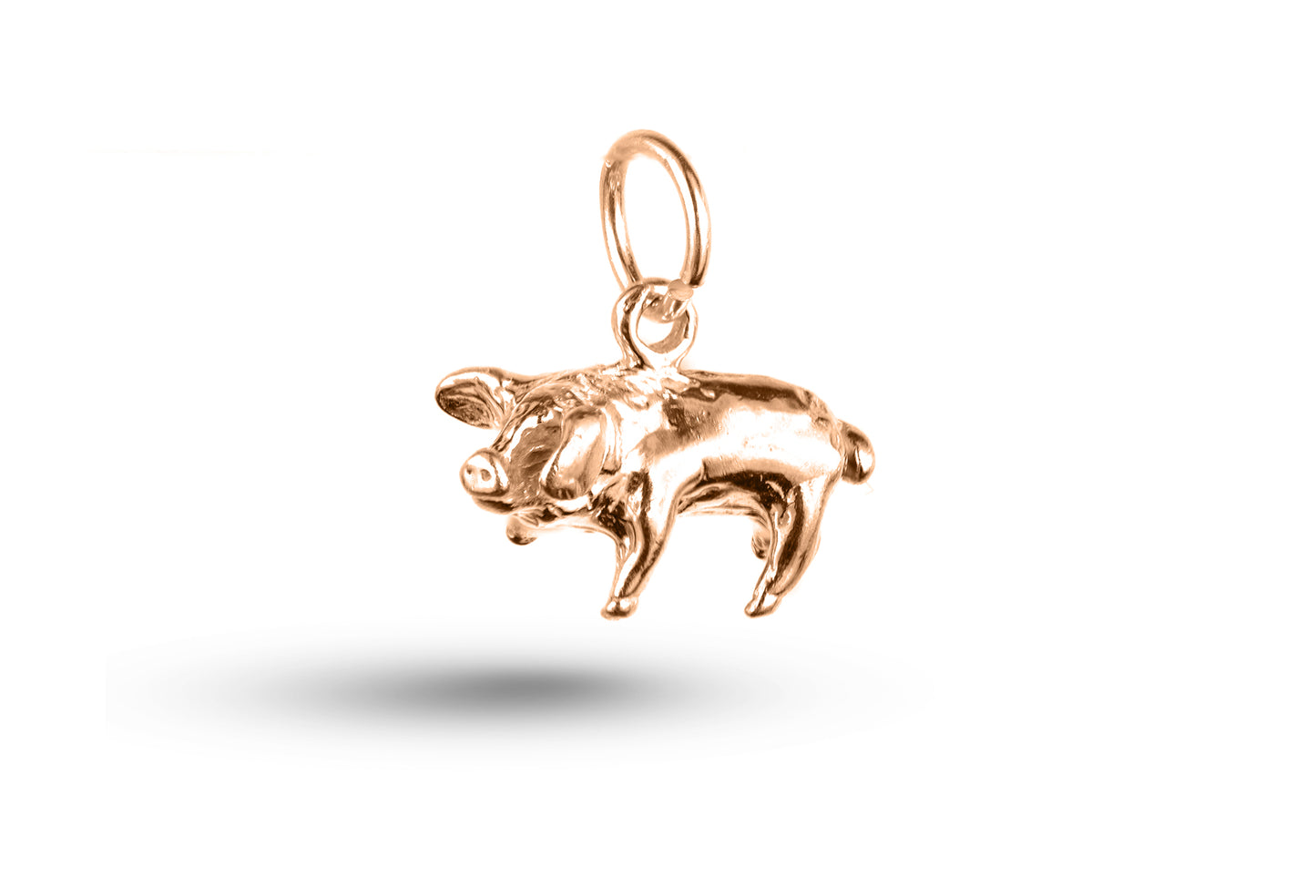 Rose gold Pig charm.