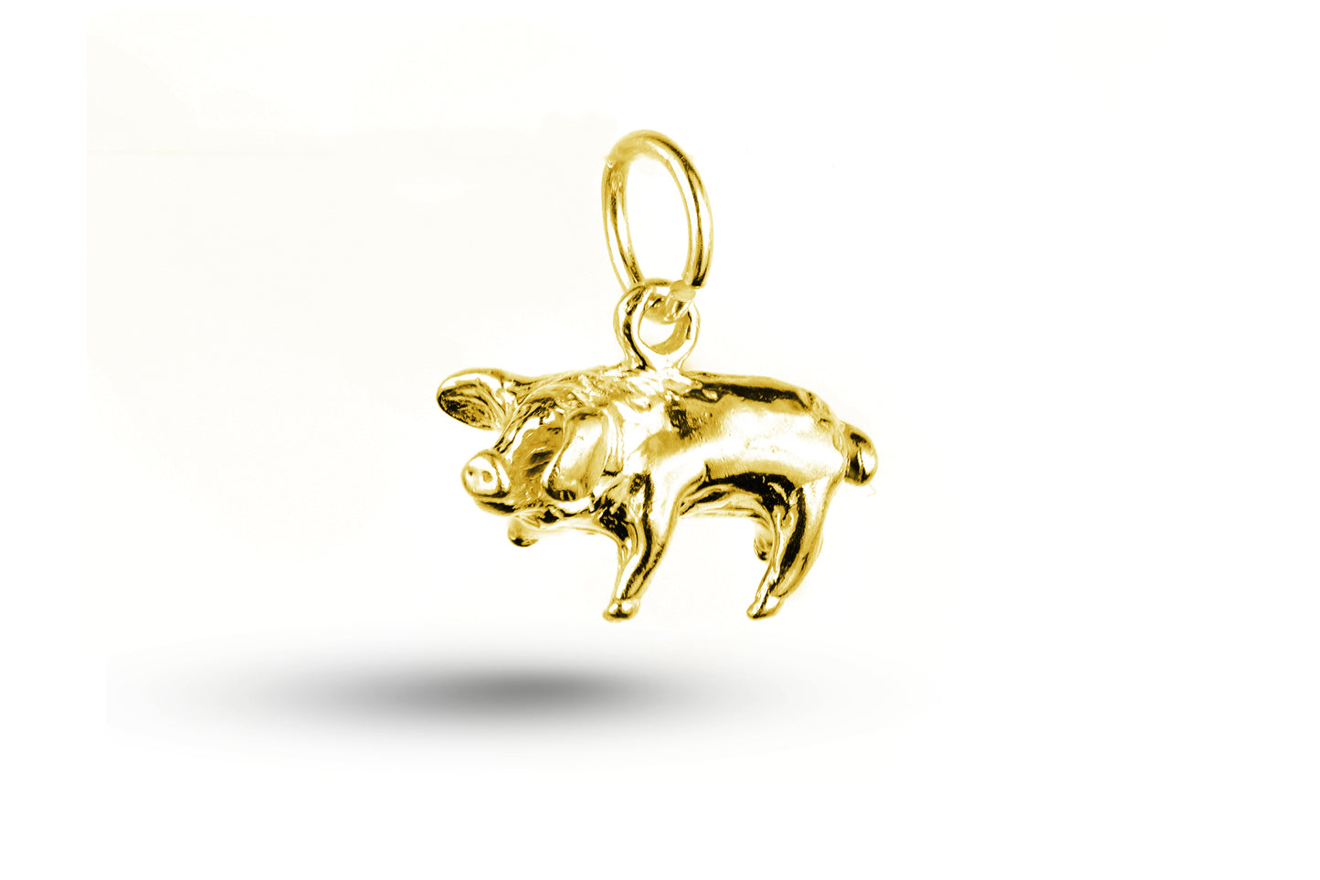 Yellow gold Pig charm.